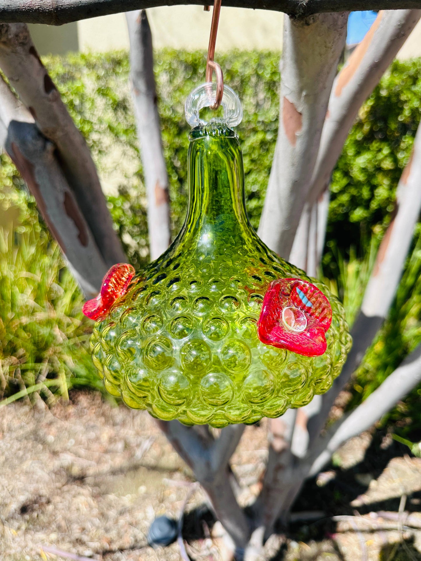 Art Glass Humming bird feeder Large: Assorted Color