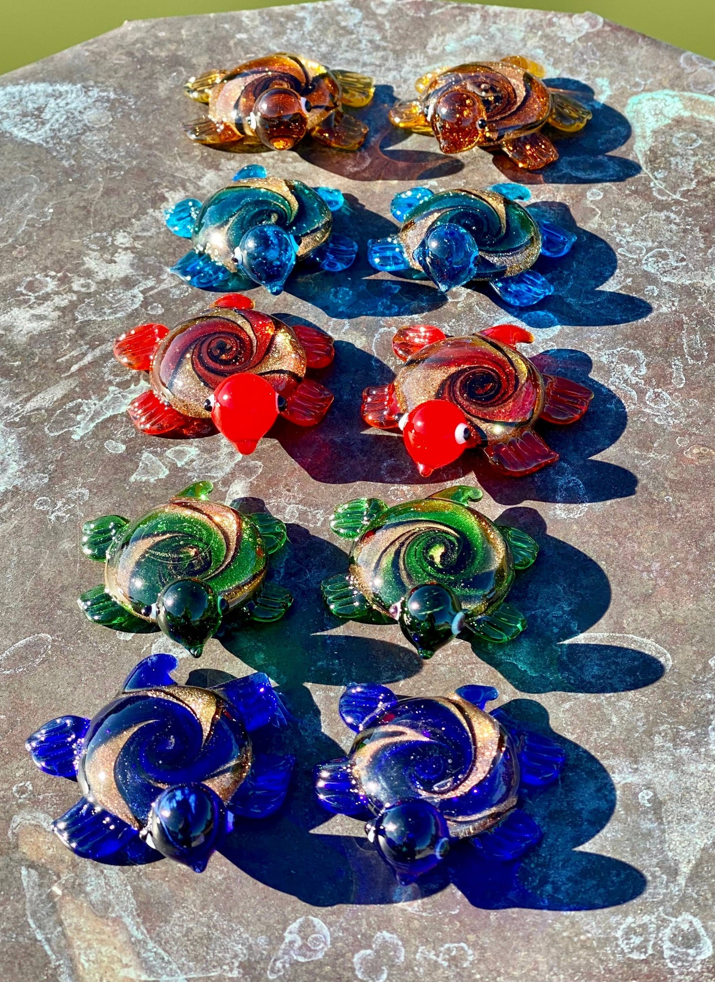 Glass Turtle Sitter Collectible - Large