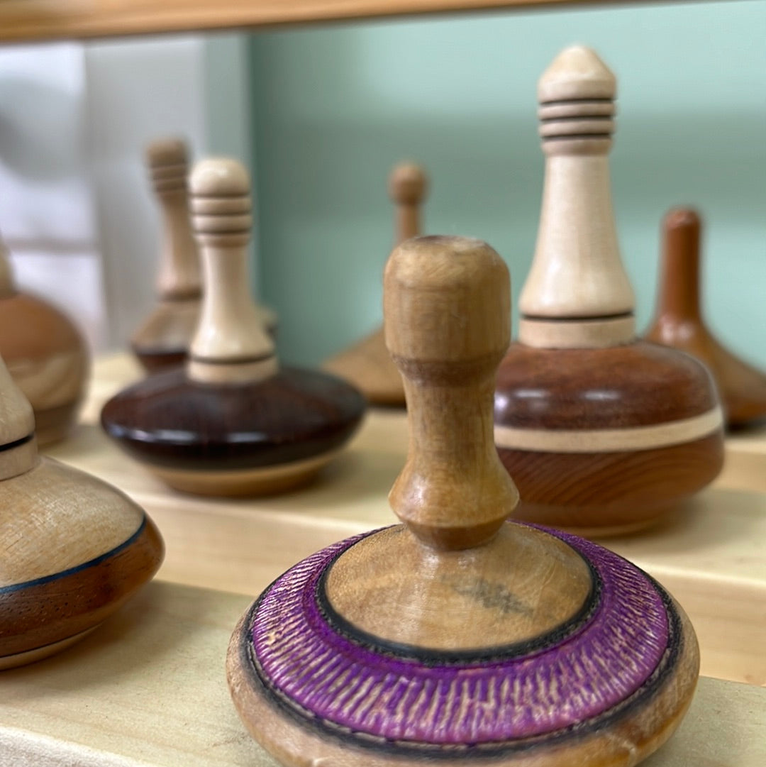 Lathed Hardwood Top Spinners