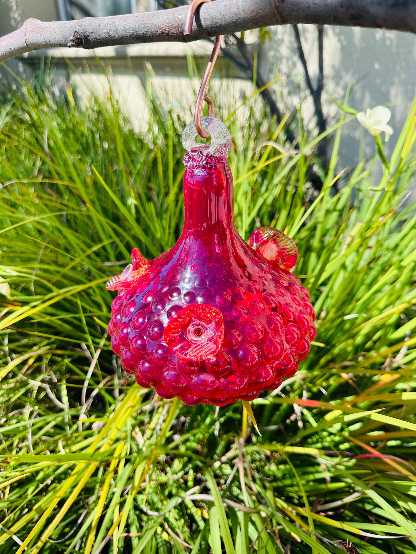 Art Glass Humming bird feeder Large: Assorted Color