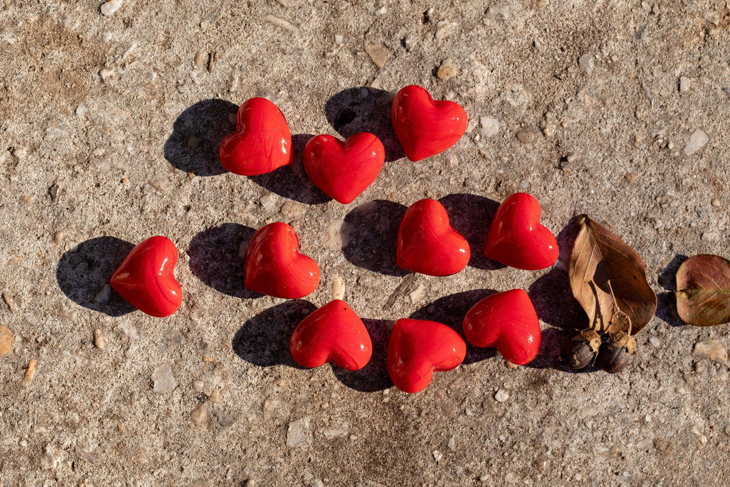 Glass Pocket Hearts - Choose From Three Color Schemes: Rainbow