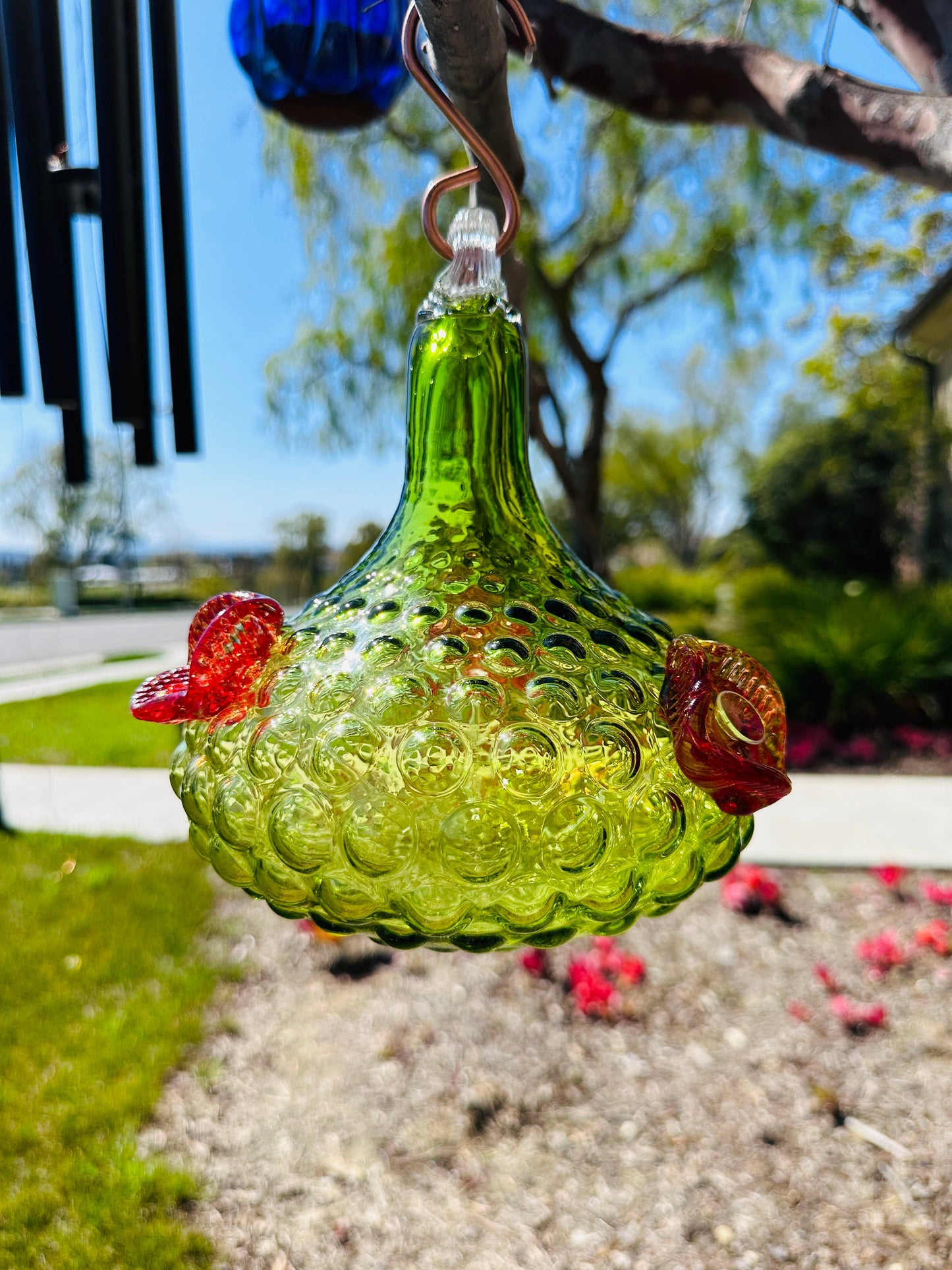 Art Glass Humming bird feeder Large: Assorted Color