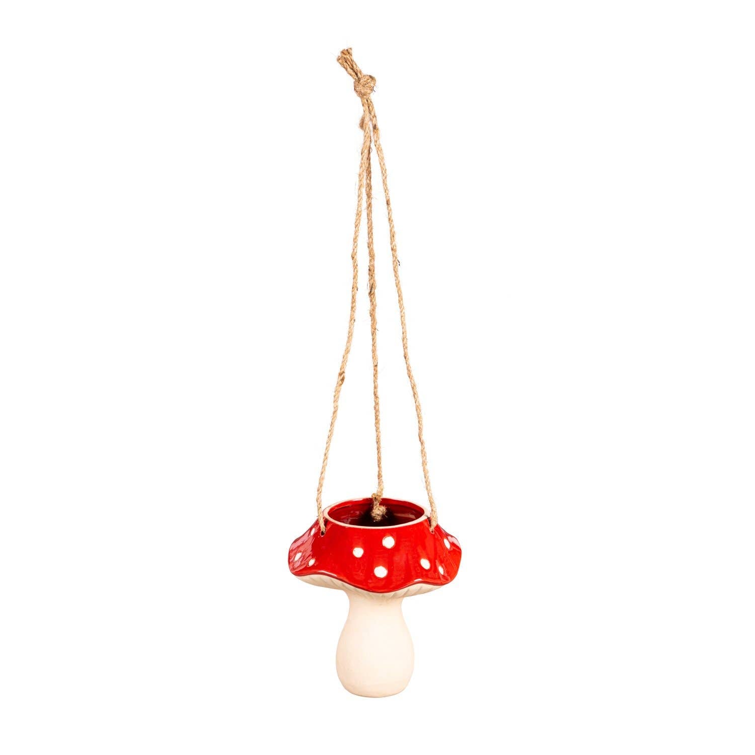 mushroom hanging planter Red Mushroom Ceramic Hanging Planter – Golden State Succulents.com