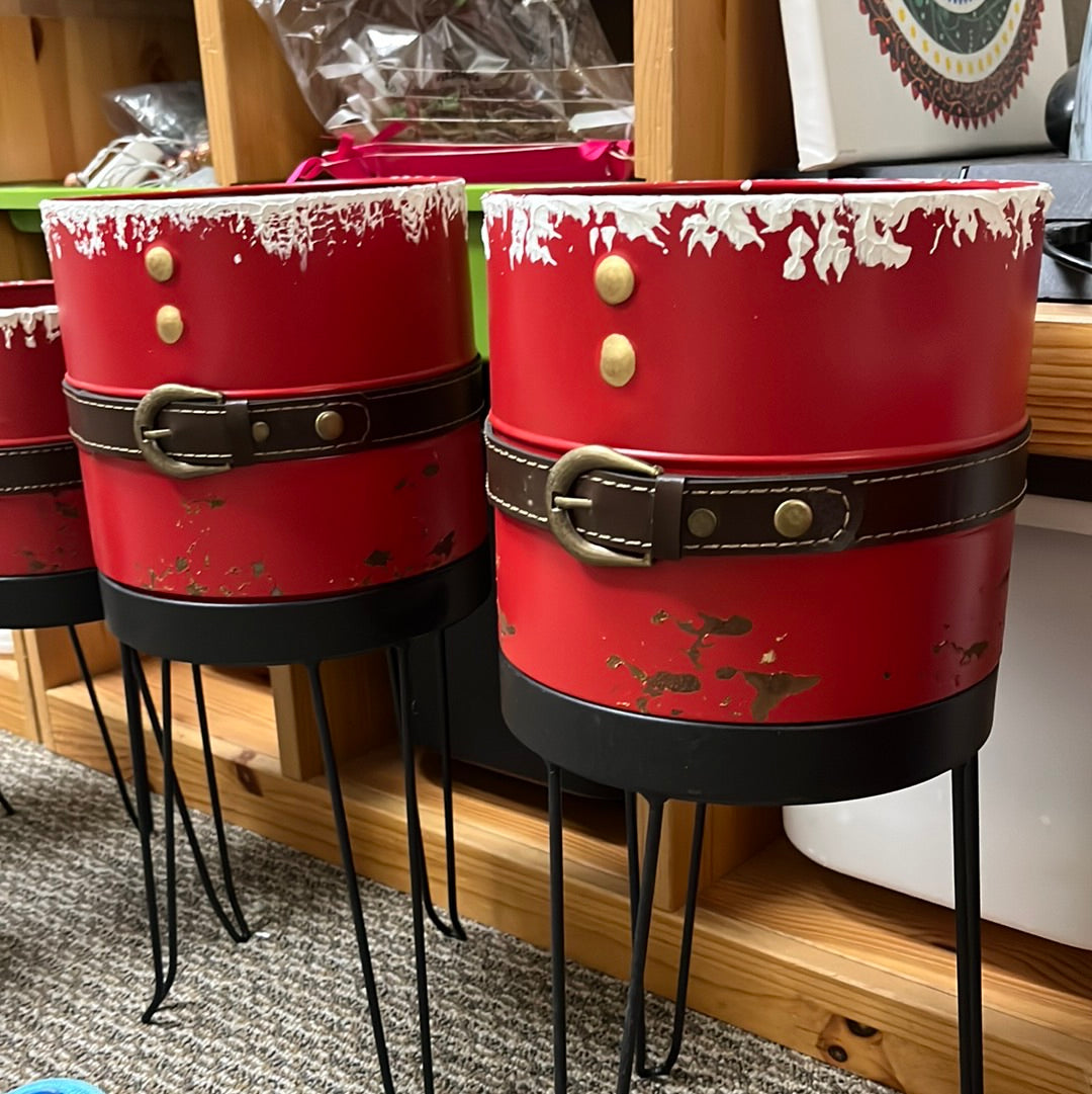 Santa Belt Nesting Planters for Christmas