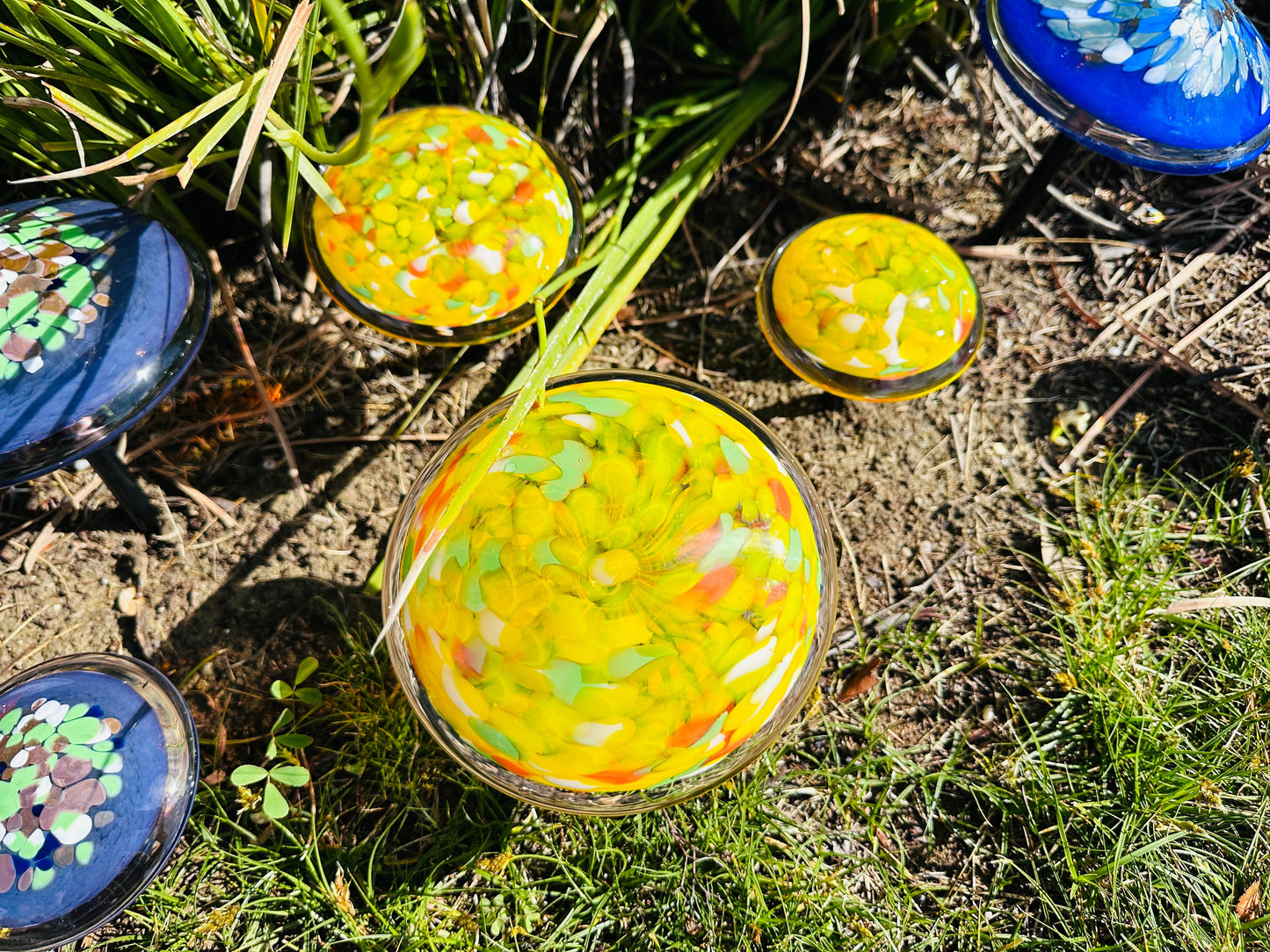 Chihuly Inspired Art Glass Mushroom: 4"