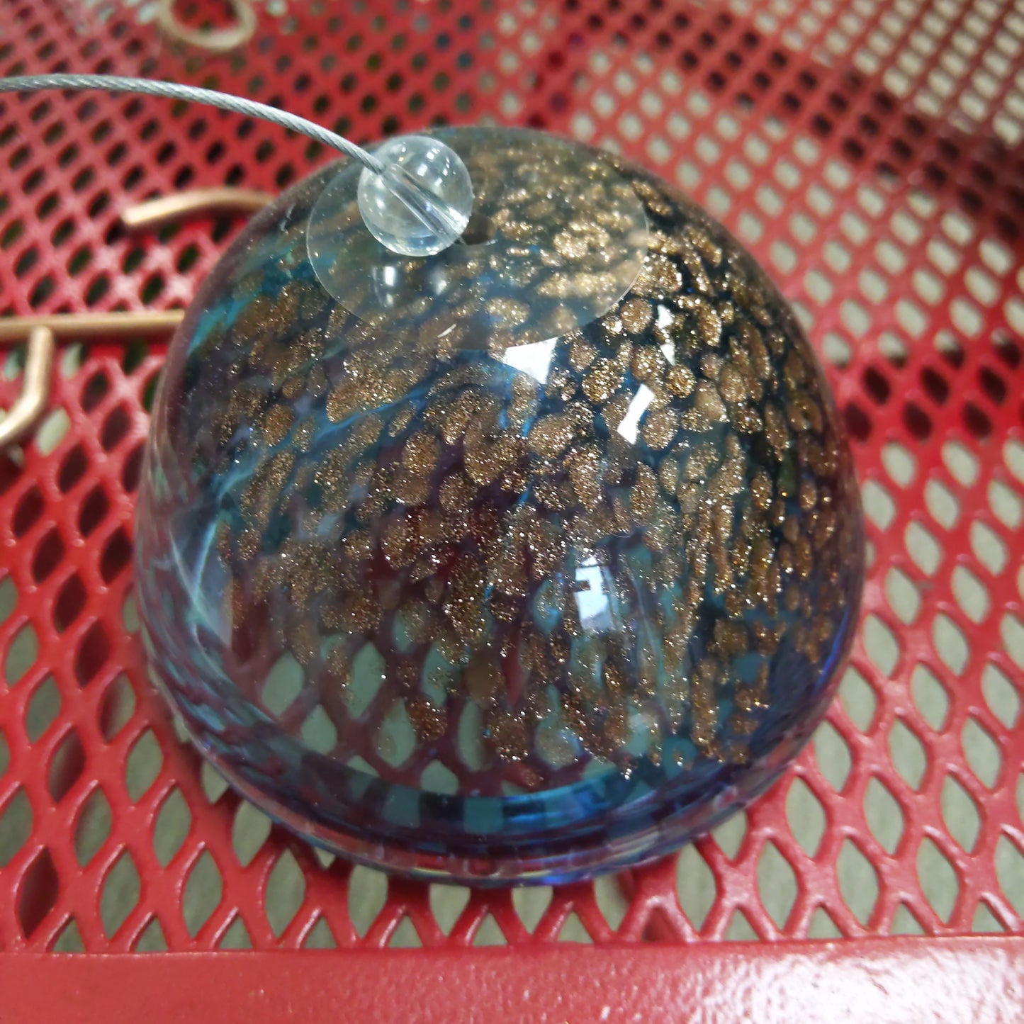 Blue/Gold Blown Glass Air Plant Holders