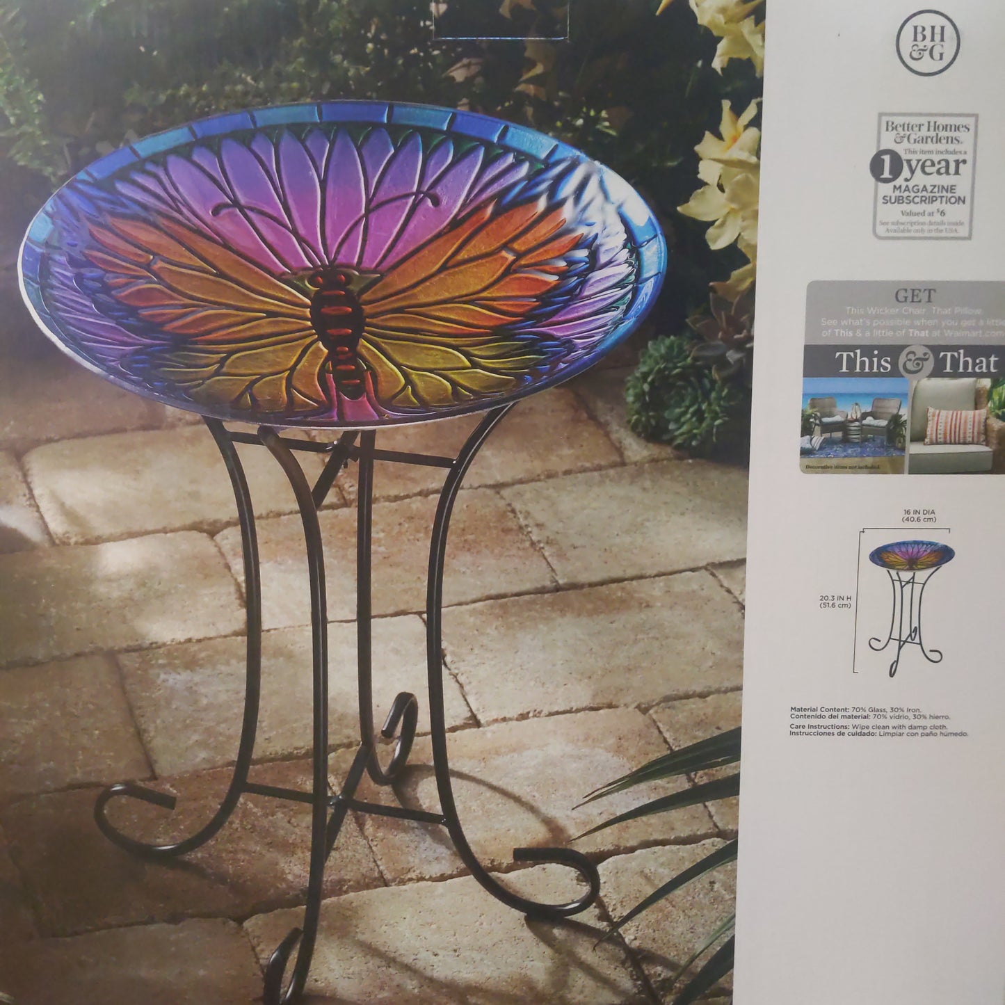 Better Homes & Gardens Bird Bath Dragonfly