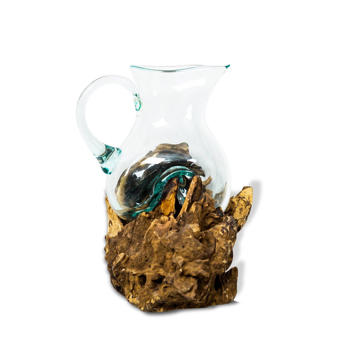 Blown Glass Jug on Root Wood