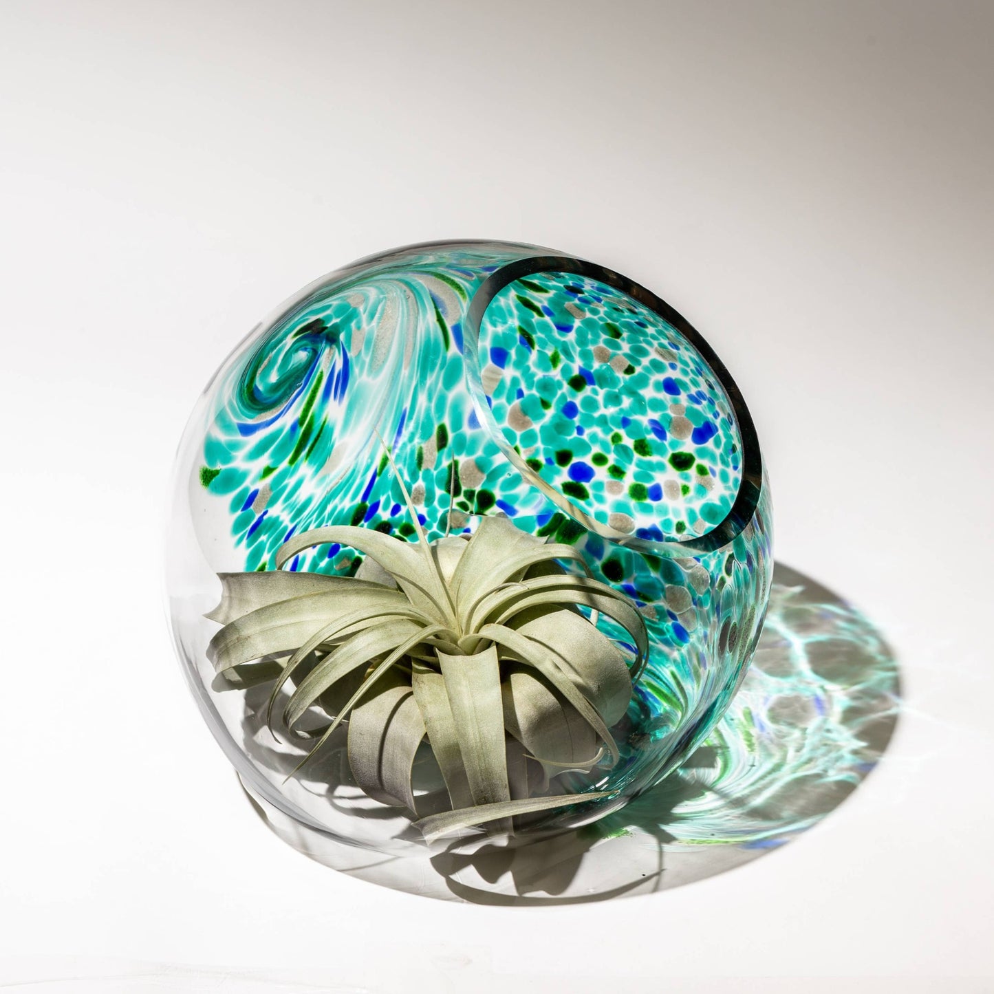 10" Hand Blown Art Glass Terrarium