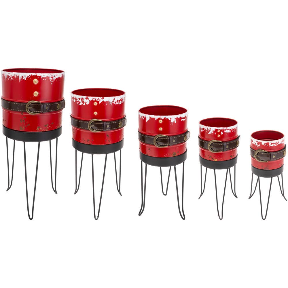 Santa Belt Nesting Planters for Christmas