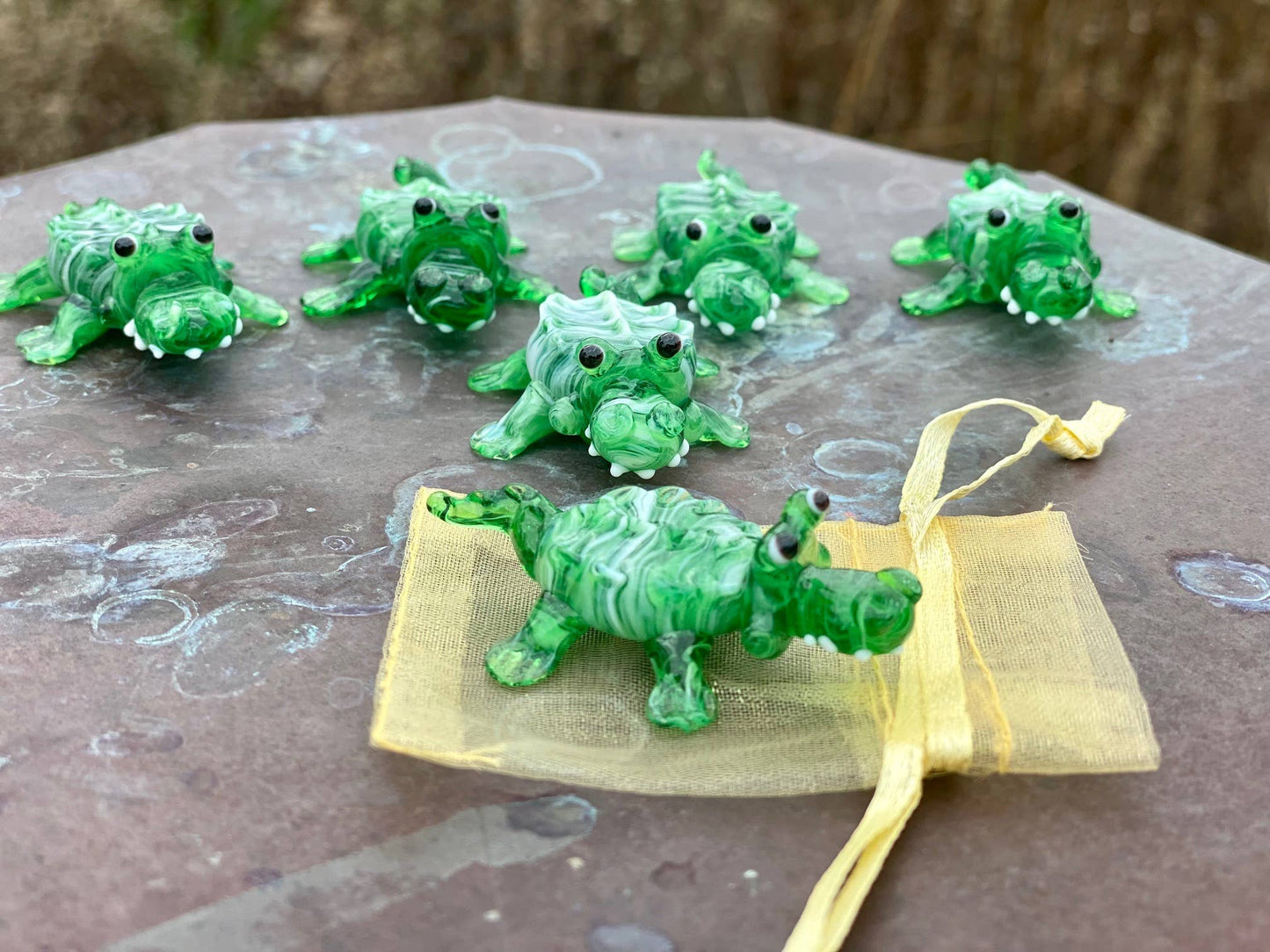 Glass Alligator Crocodile Sitter Miniature Collectible