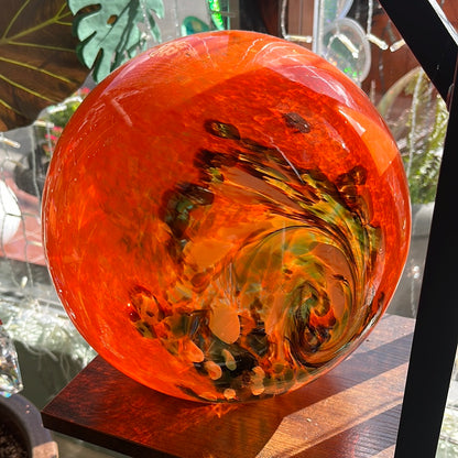 10" Art Glass Solar LED Orb