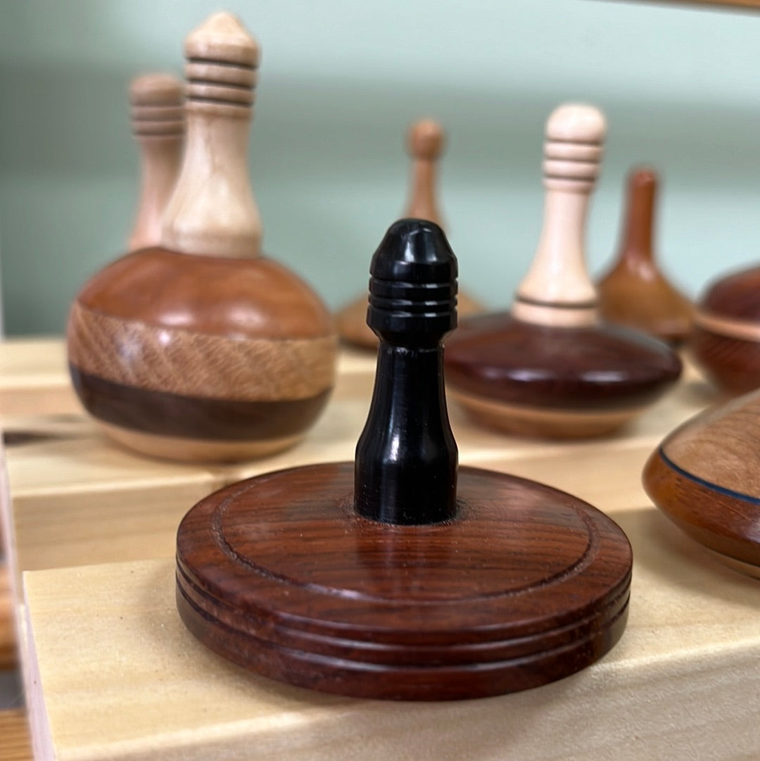 Lathed Hardwood Top Spinners