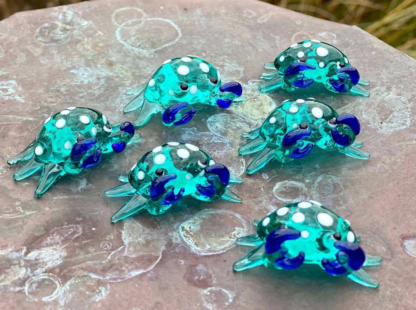 Glass Crab Sitter Miniature Sitter Collectible