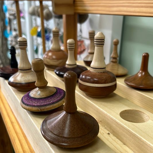 Lathed Hardwood Top Spinners