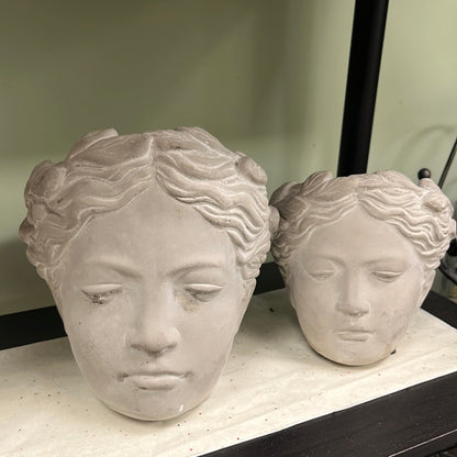 Stone Roman Face Planters