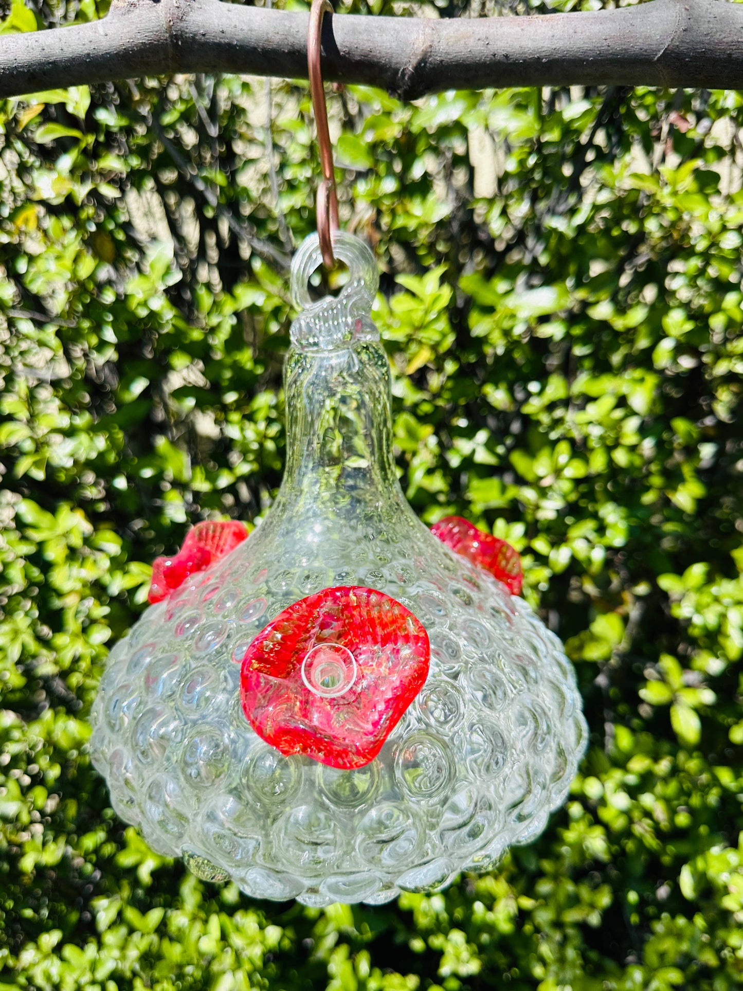 Art Glass Humming bird feeder Large: Assorted Color