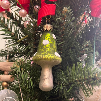 Handblown Mercury Glass Mushroom Ornaments