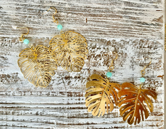 Monstera Leaf Earings