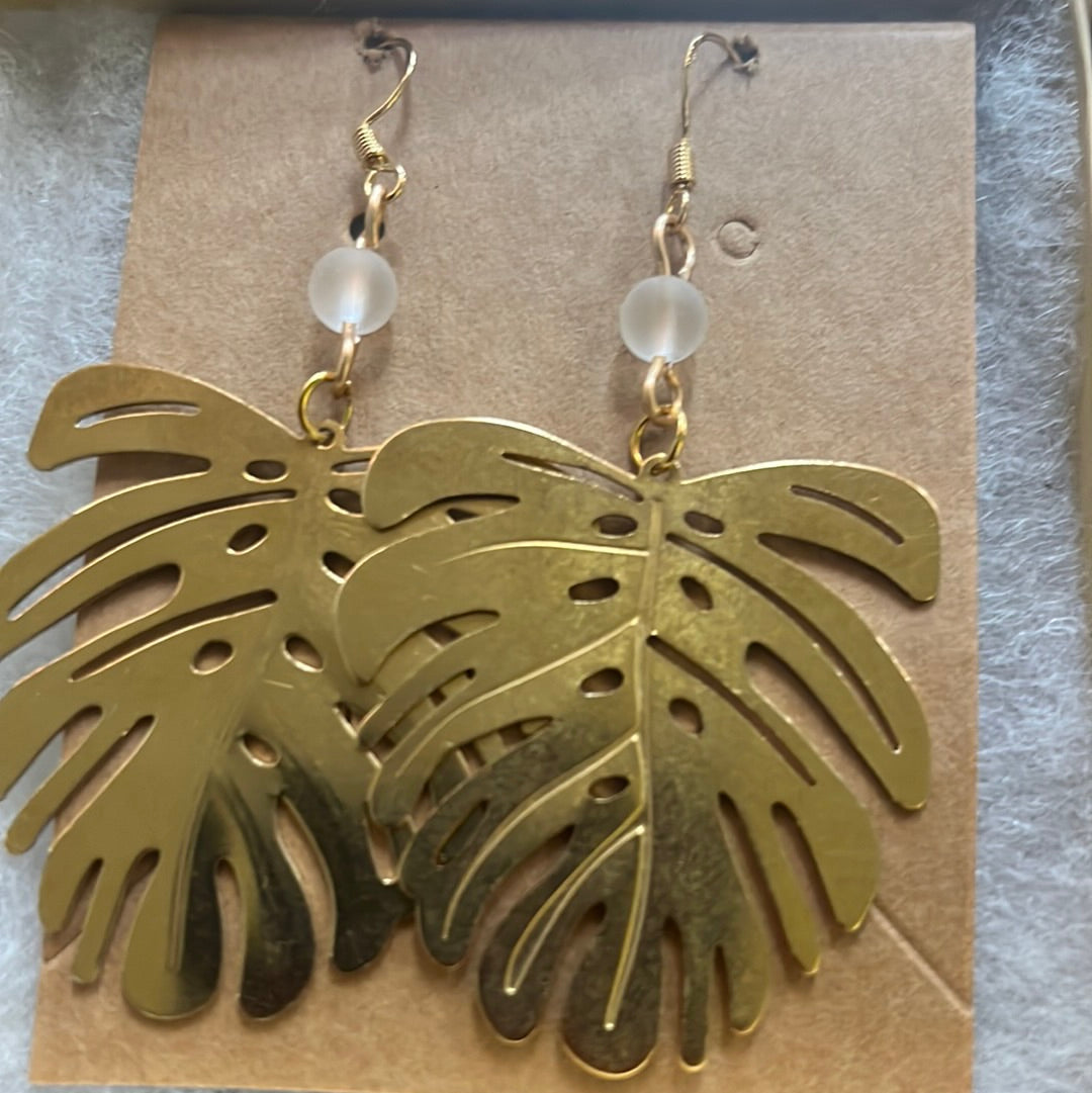 Monstera Leaf Earings