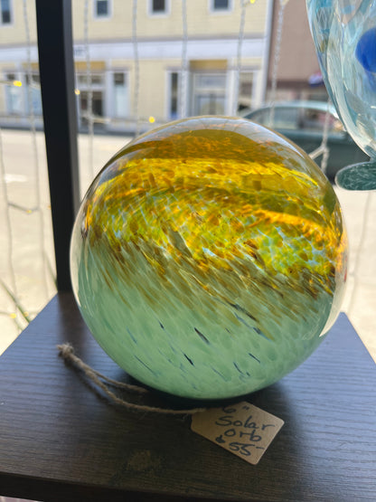 6" Art Glass Solar Orb