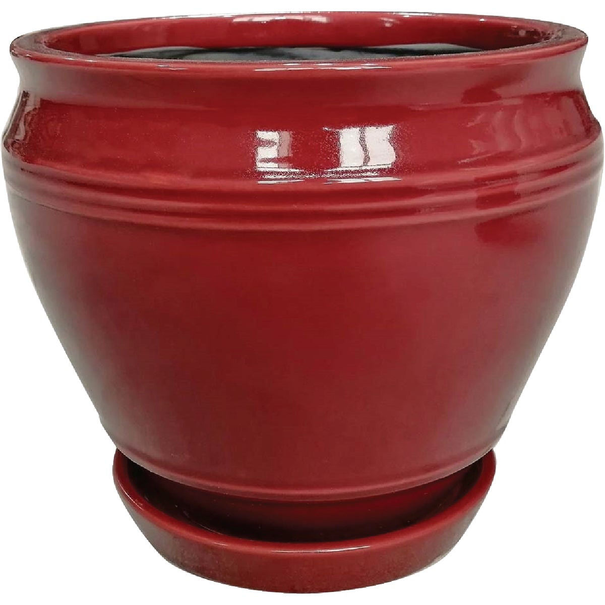 Southern Patio Collins 12 In. Ceramic Oxblood Planter