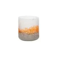 5" Apricot Mint Blown Art Glass Planter