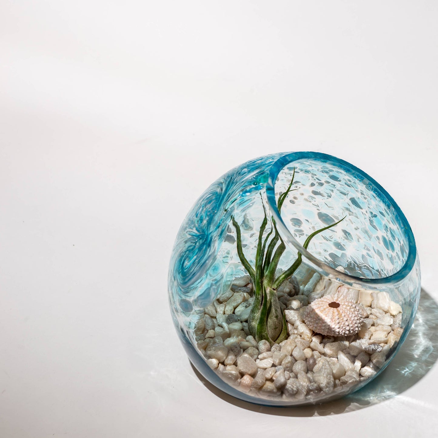 7" Hand Blown Art Glass Terrarium