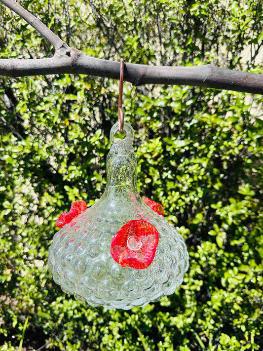 Art Glass Humming bird feeder Large: Assorted Color