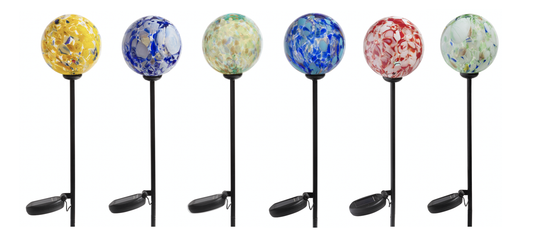 4" Assorted Solar LED Orb Stake