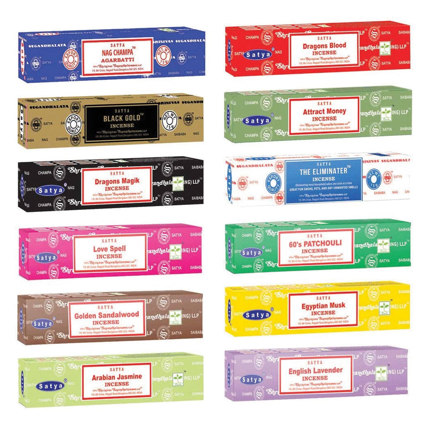 Nag Champa 12 Piece 15 Gms Box Assorted Prepack Style 2